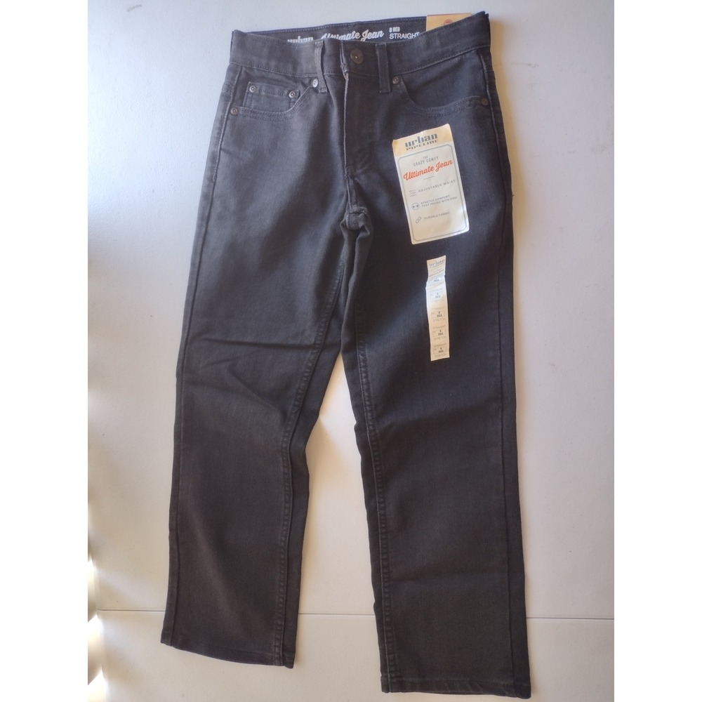Urban‎ Pipeline Boys 8 Reg Straight Ultimate Jeans Black Adjustable Waist